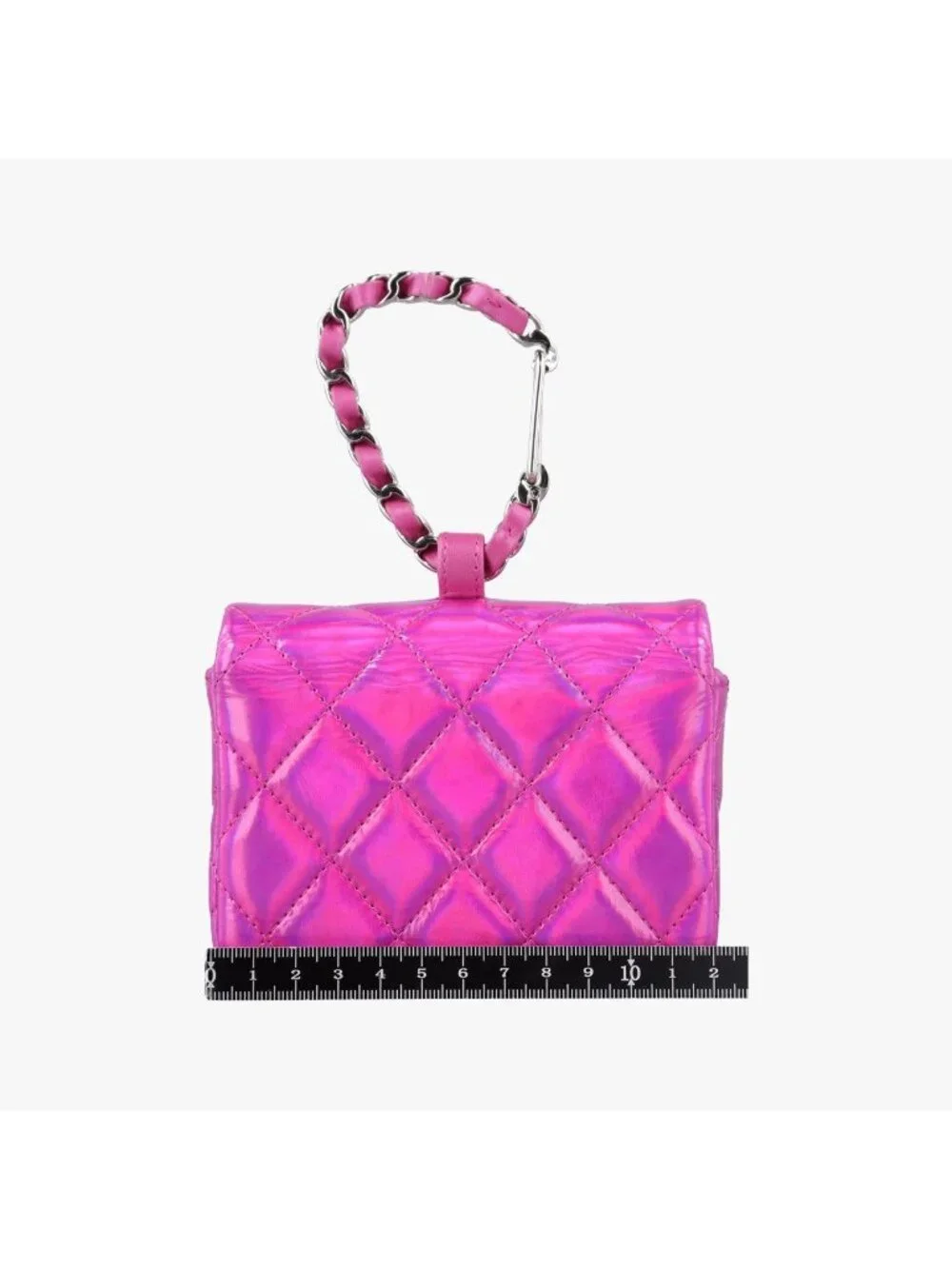 Chanel Quilted CC Logo Years Rose Red Patent